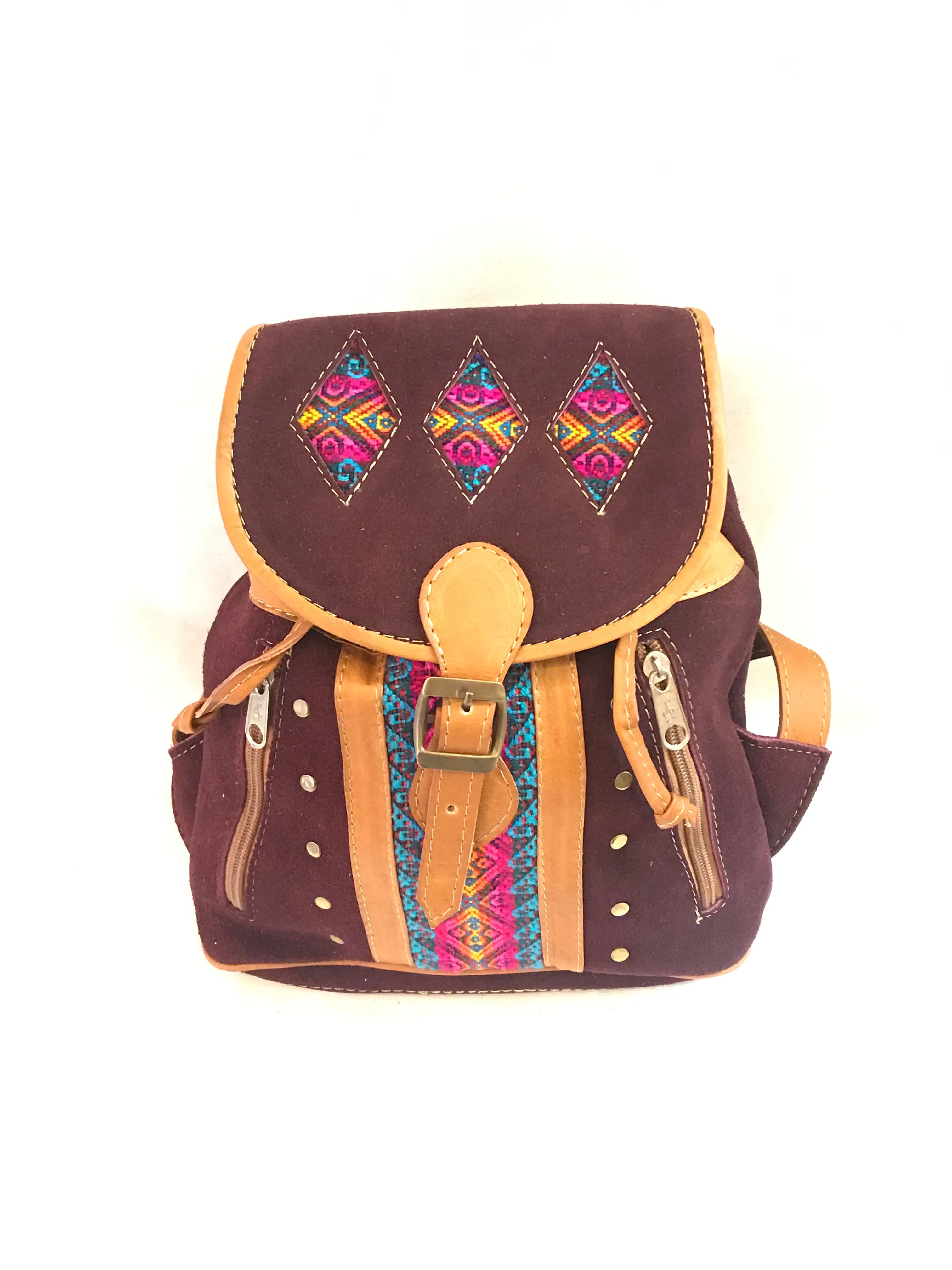Diamond Cutout Suede Mini Backpack